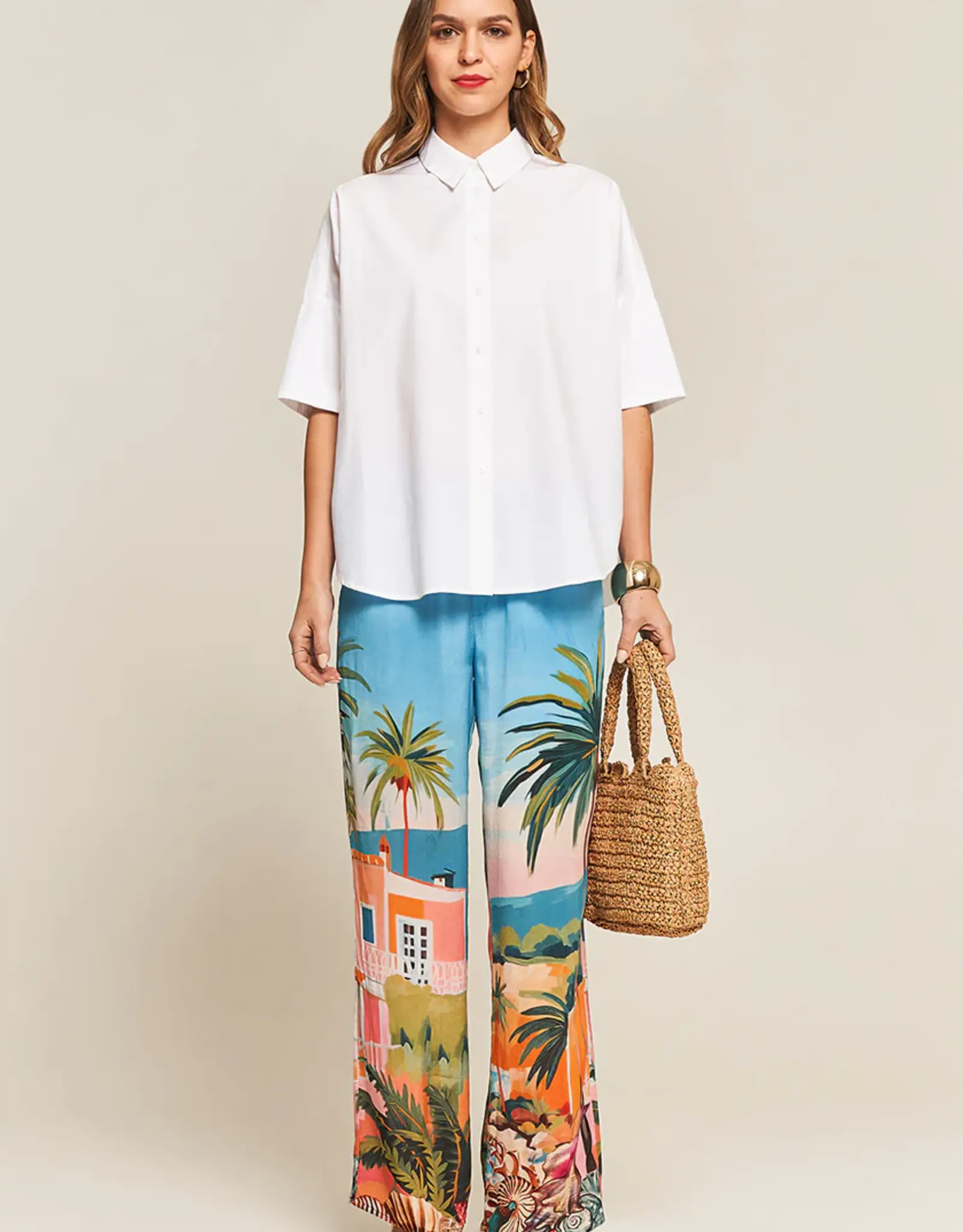 Princess goes Hollywood Pantalon Miami Wijd  Model Aqua  Print