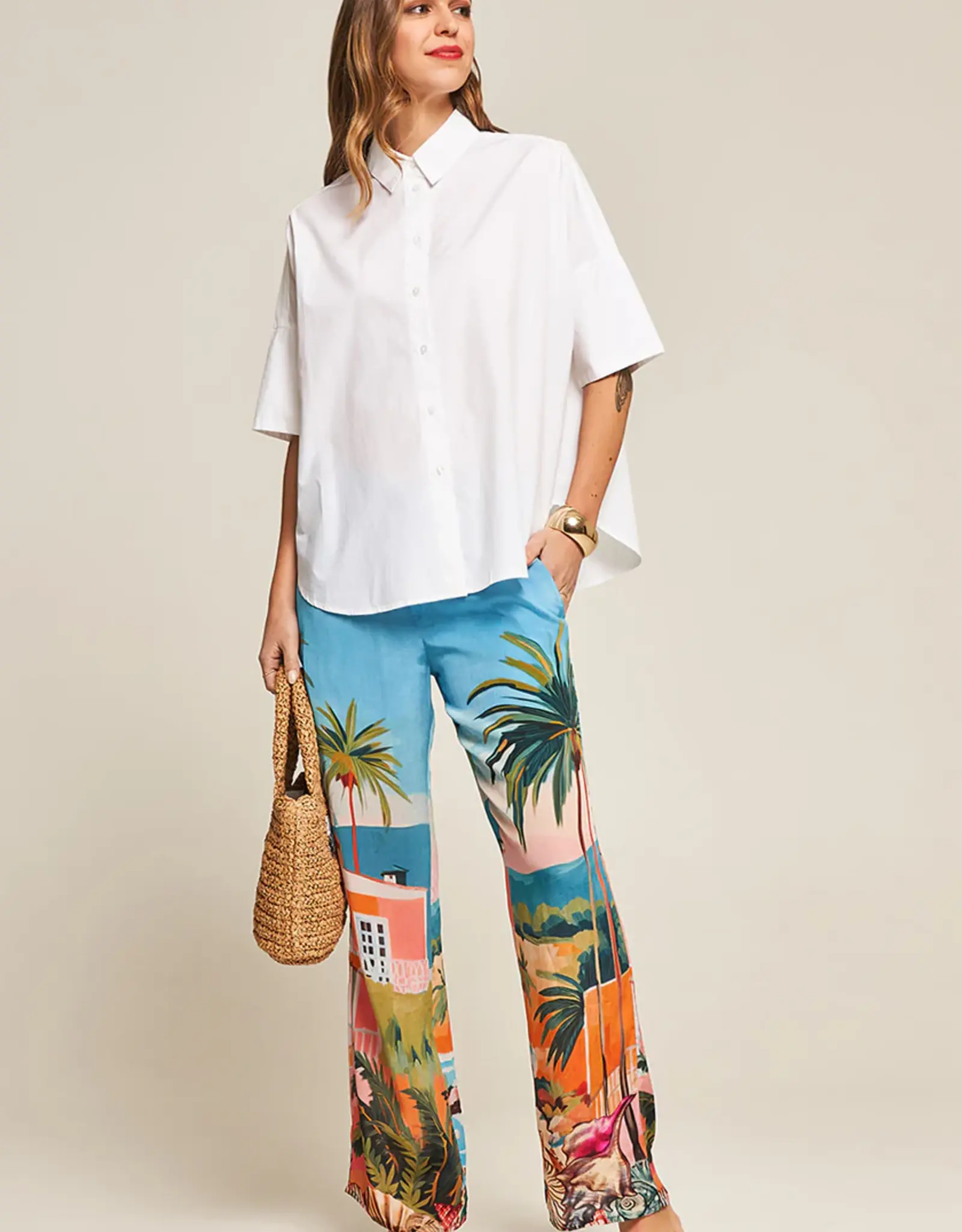 Princess goes Hollywood Pantalon Miami Wijd  Model Aqua  Print