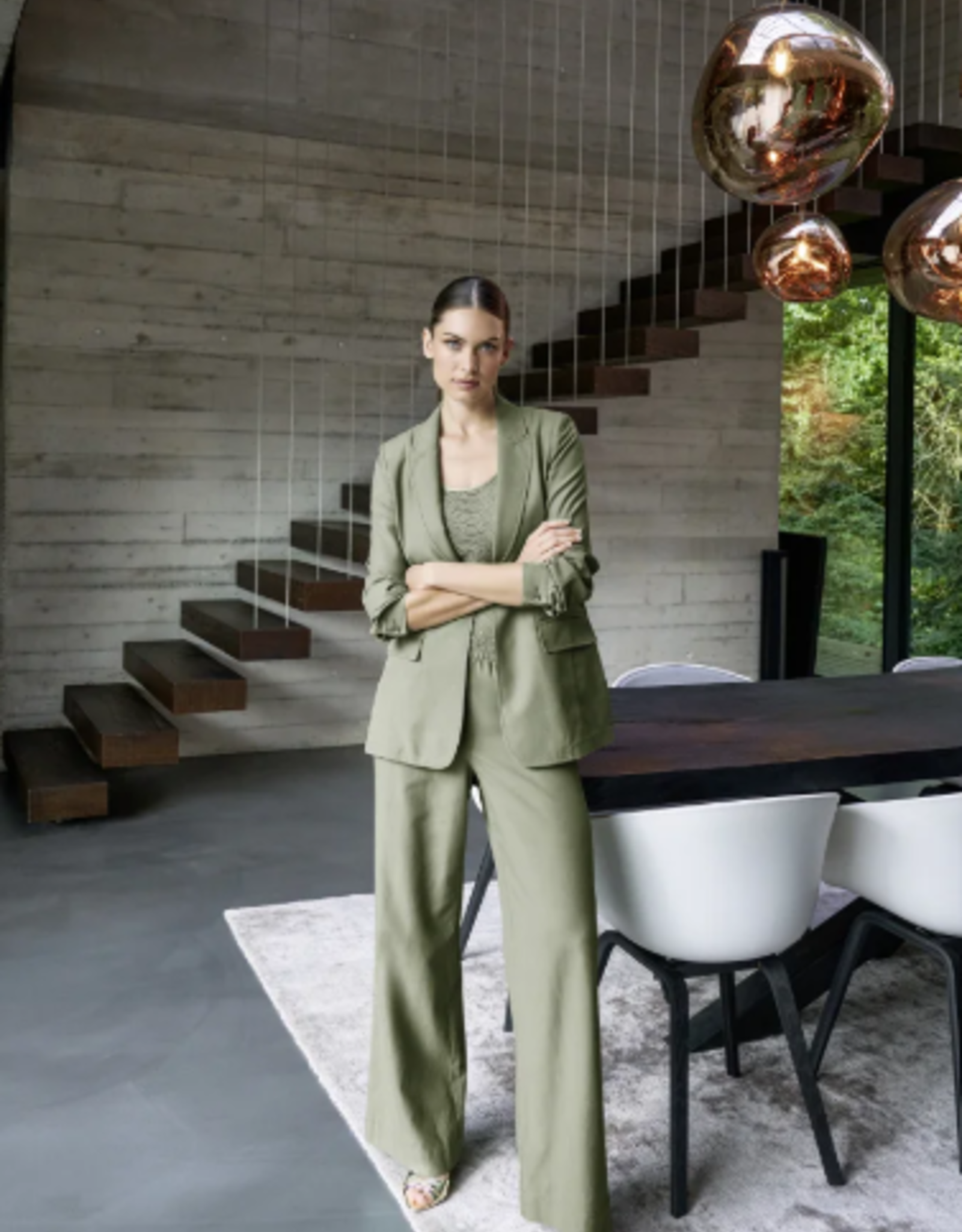 Marc Aurel Thema Khaki Blush Pantalon Groen