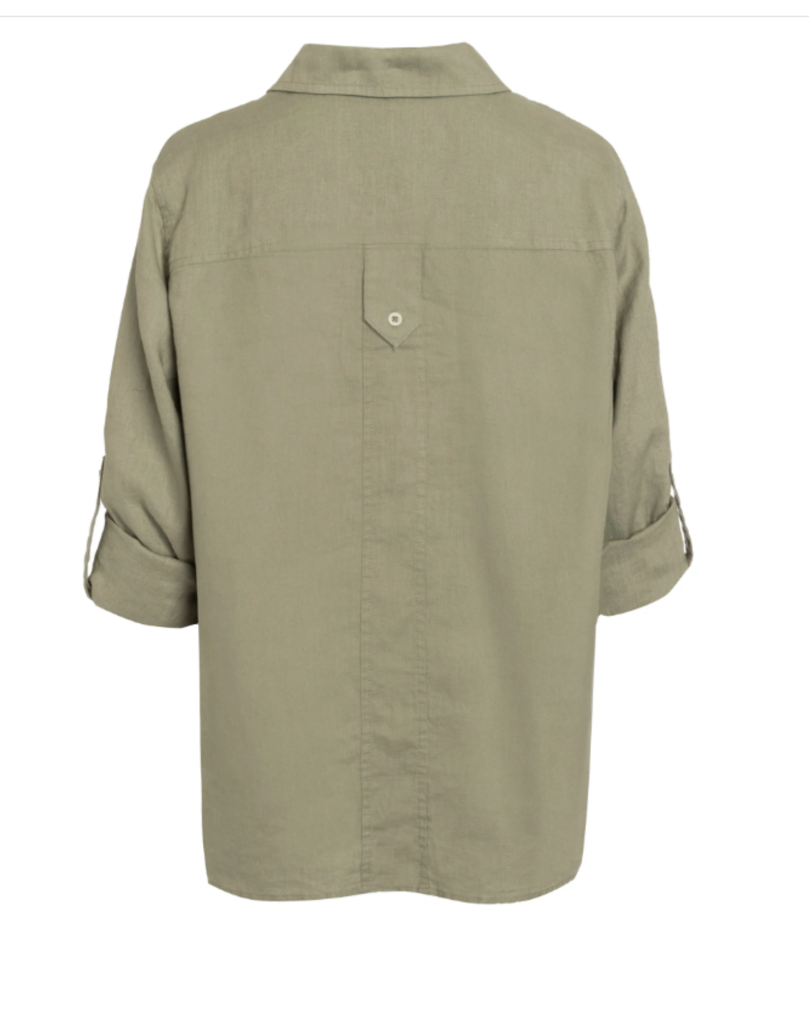 Marc Aurel Thema Khaki Blush Blouse Groen Linnen