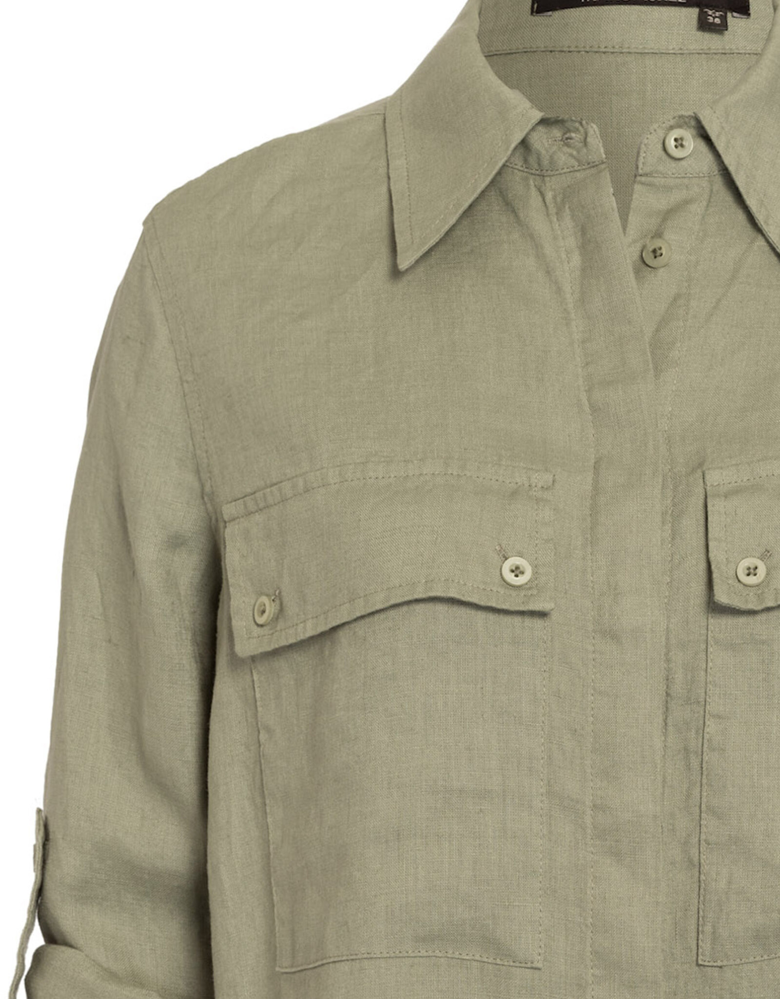 Marc Aurel Thema Khaki Blush Blouse Groen Linnen