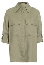 Marc Aurel Thema Khaki Blush Blouse Groen Linnen