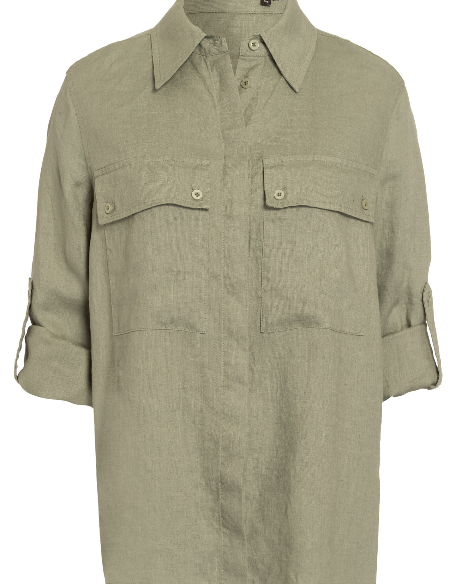 Marc Aurel Thema Khaki Blush Blouse Groen Linnen
