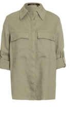 Marc Aurel Thema Khaki Blush Blouse Groen Linnen