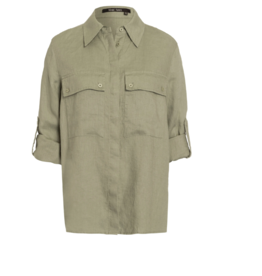 Marc Aurel Thema Khaki Blush Blouse Groen Linnen