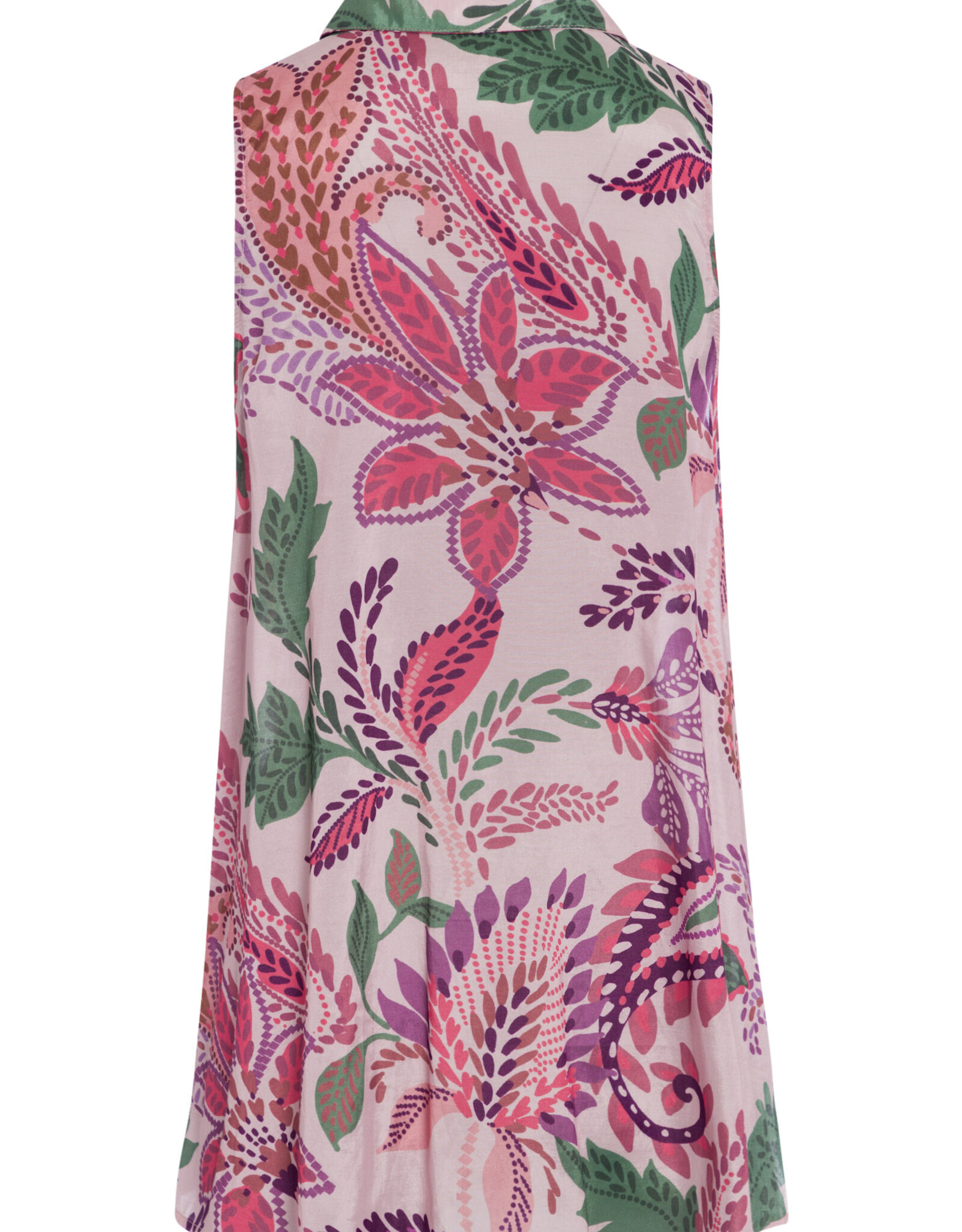 Marc Aurel Thema Khaki Blush   Blouse  Groen Rose Print Linnen