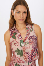 Marc Aurel Thema Khaki Blush   Blouse  Groen Rose Print Linnen Marc Aurel Thema Khaki Blush   Blouse  Groen Rose Print Linnen