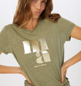 Marc Aurel Thema Khaki Blush White T-Shirt Goud Khaki