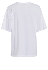 Marc Aurel Thema Khaki Blush White T-Shirt Oversized Print Roze Khaki