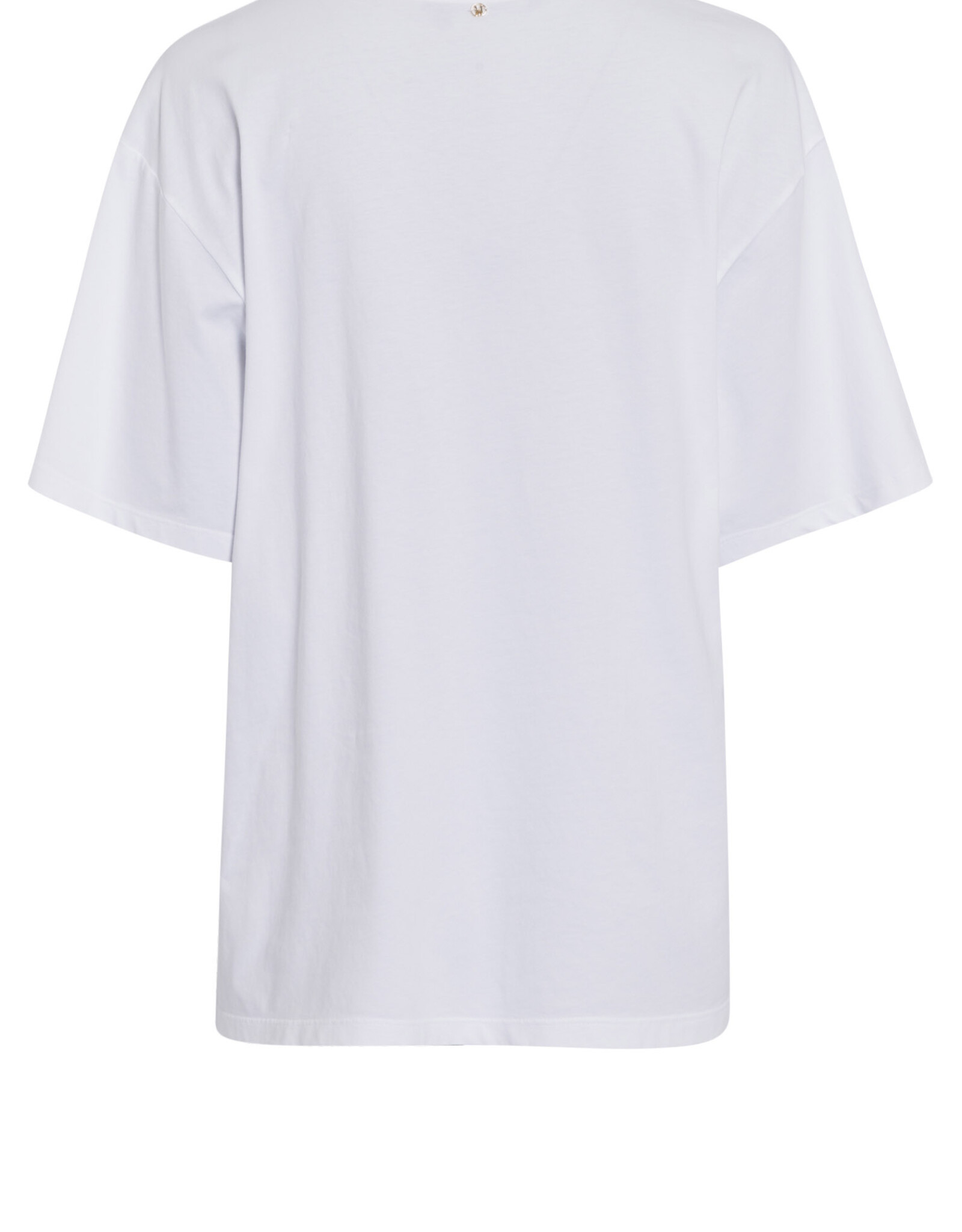 Marc Aurel Thema Khaki Blush White T-Shirt Oversized Print Roze Khaki