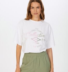 Marc Aurel Thema Khaki Blush White T-Shirt Oversized Print Roze Khaki