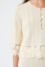 Leo&Ugo Ajour Pull Knoopjes  Broderie Rand Ecru