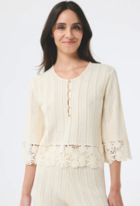 Leo&Ugo Ajour Pull Knoopjes  Broderie Rand Ecru