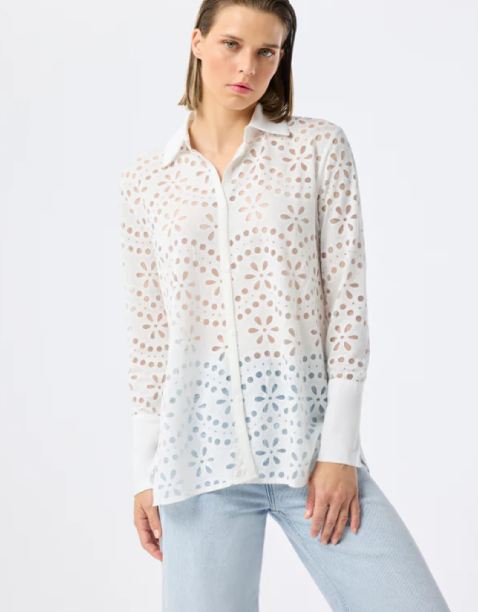 Leo&Ugo Witte Bloem Print Blouse