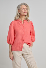 Josephine &CO Blouse Jolene RH Linnen 3/4 Pofmouw  Coral