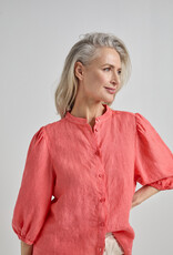 Josephine &CO Blouse Jolene RH Linnen 3/4 Pofmouw  Coral