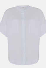 LaSalle Blouse  Mandarin Wit Korte Mouw