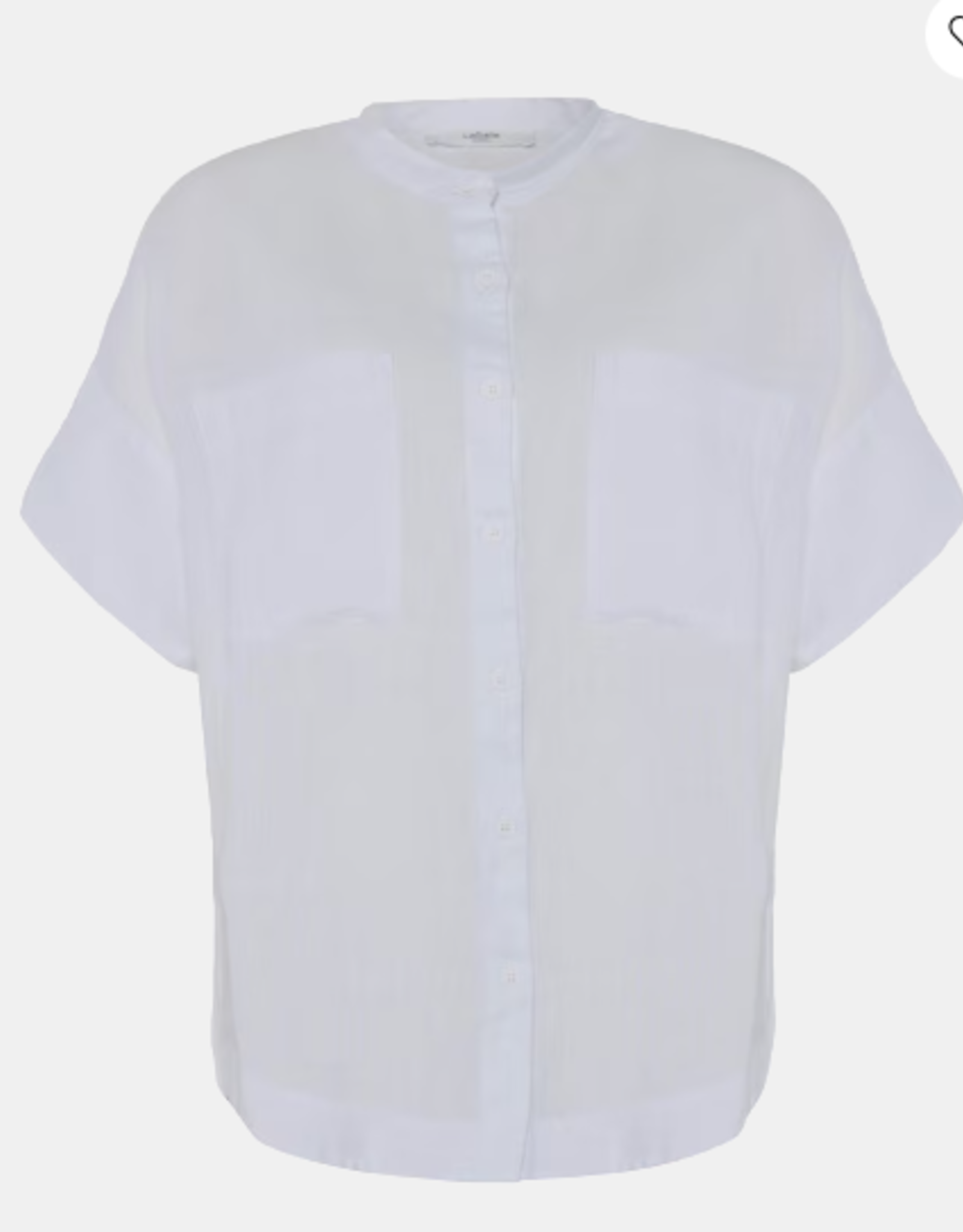 LaSalle Blouse  Mandarin Wit Korte Mouw