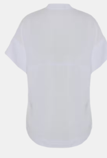 LaSalle Blouse  Mandarin Wit Korte Mouw