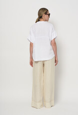 LaSalle Wijde Linnen Pantalon Sand