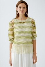 Oui Opengewerkte Pullover Beige Olijf