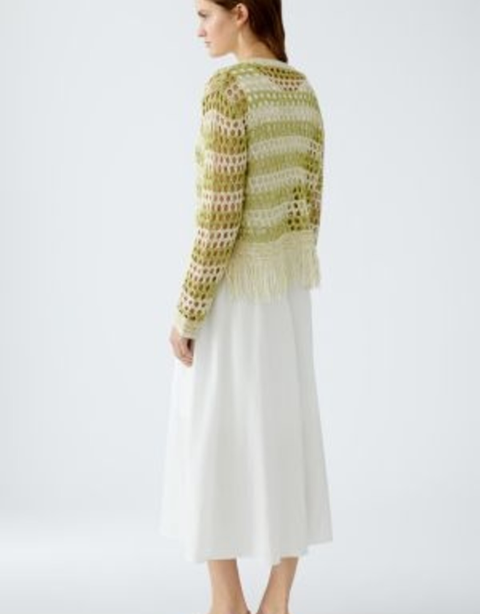 Oui Opengewerkte Pullover Beige Olijf