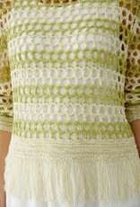 Oui Opengewerkte Pullover Beige Olijf