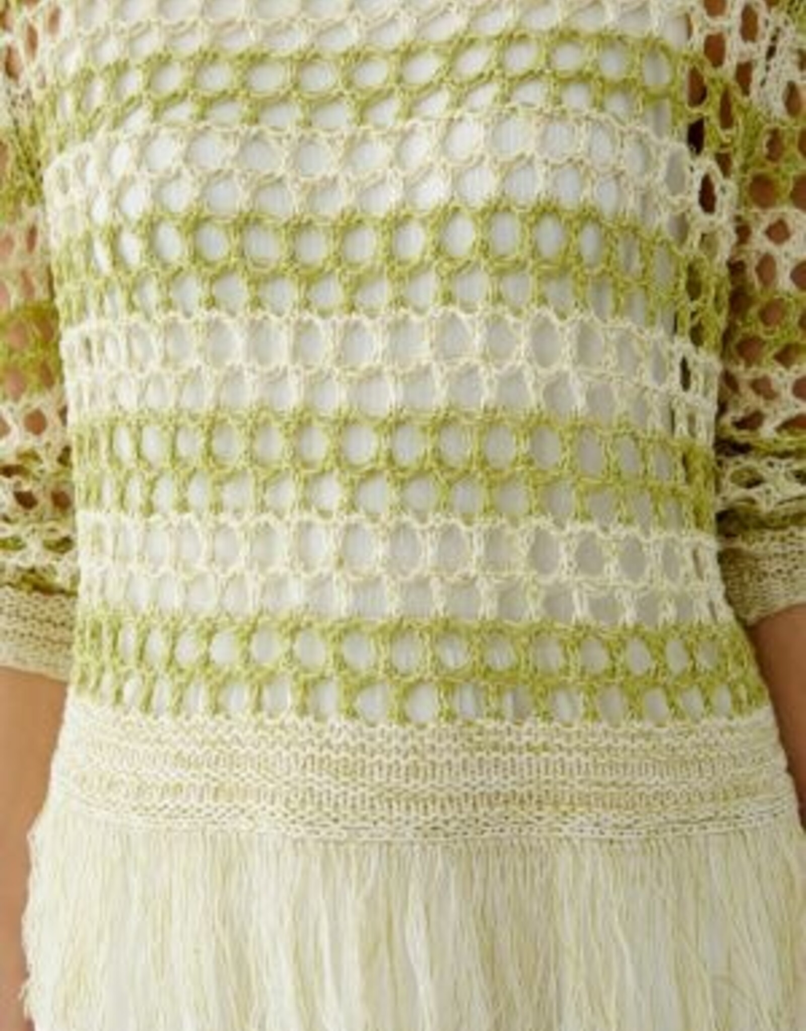 Oui Opengewerkte Pullover Beige Olijf