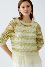 Oui Opengewerkte Pullover Beige Olijf