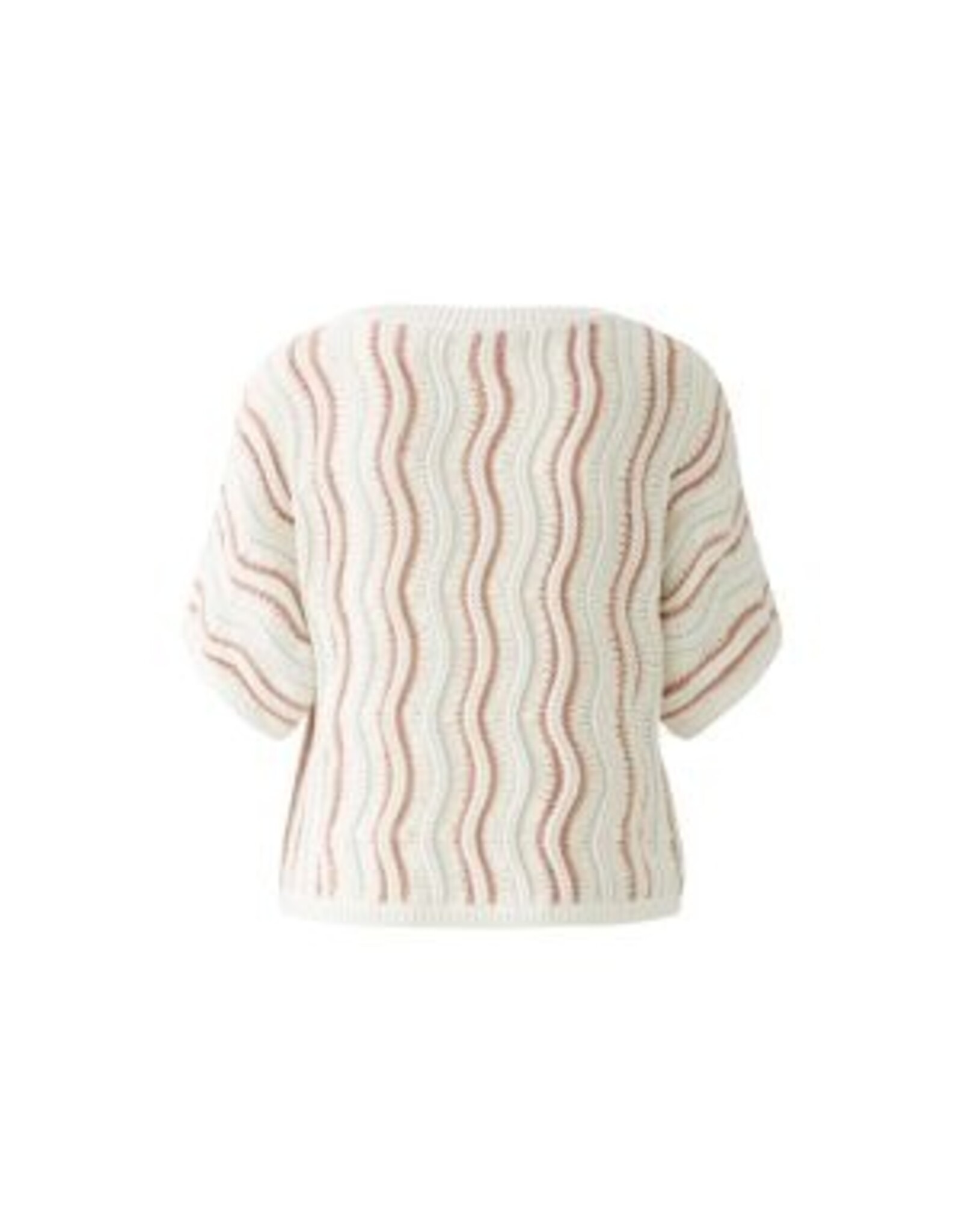 Oui Pullover White/Red/Silver