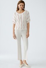 Oui Pullover White/Red/Silver