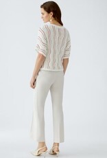 Oui Pullover White/Red/Silver