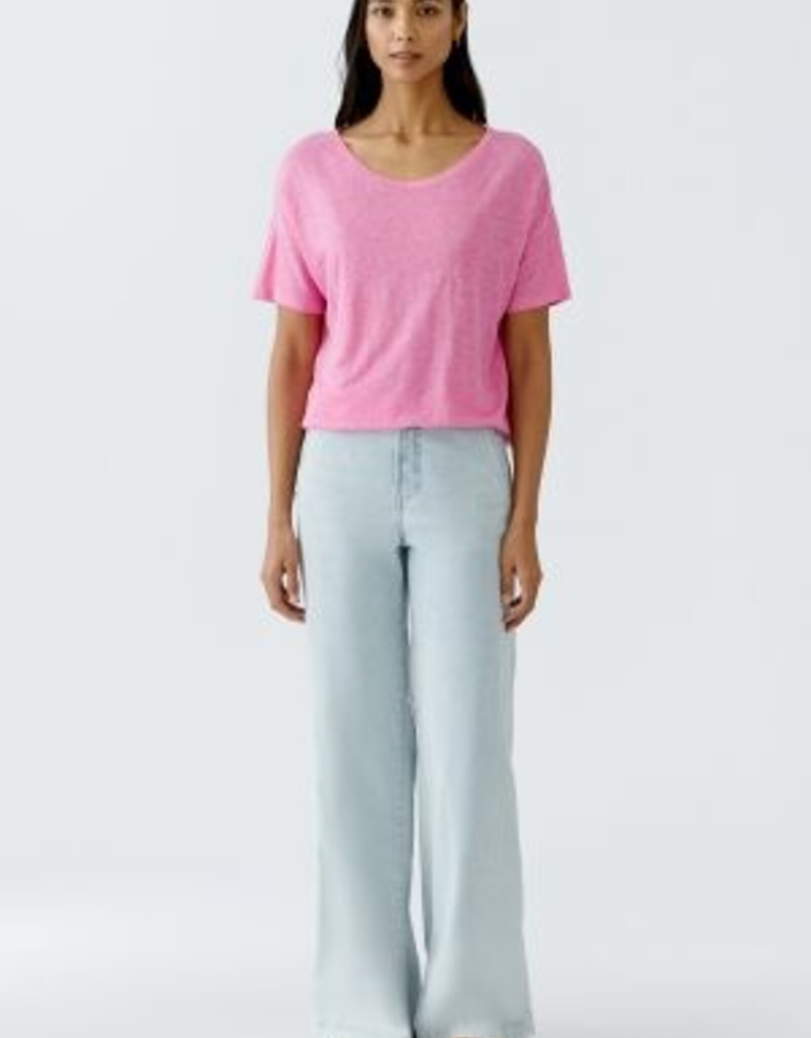 Oui Linnen T Shirt Rose