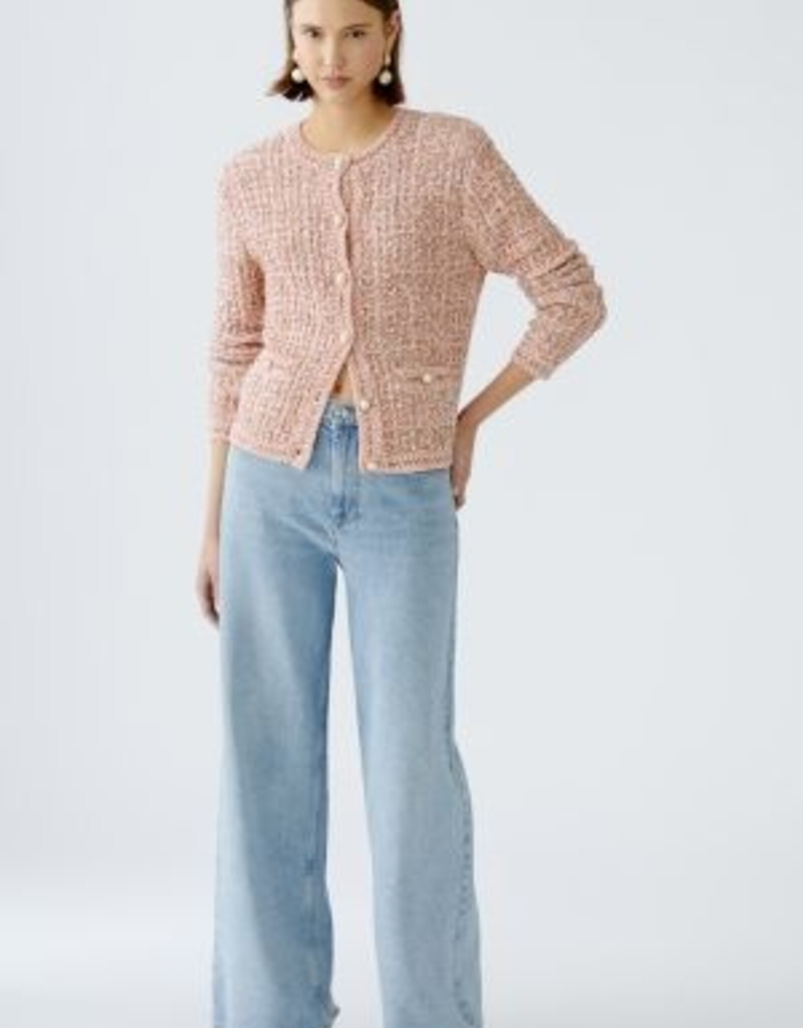 Oui Vest RH  Gemeleerd  Roze Wit Goud