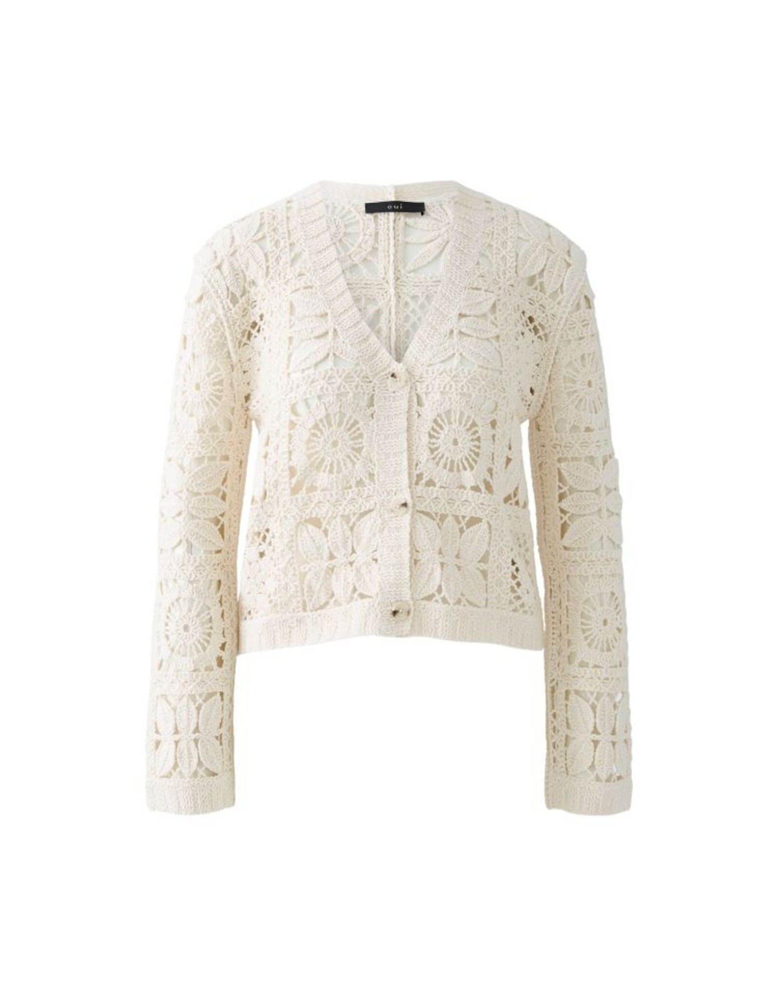 Oui Beige Gehaakt Vest