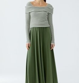 Oui Rok Lang Jersey Shaded Moss