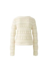 Oui Pullover Opengewerkt Creme