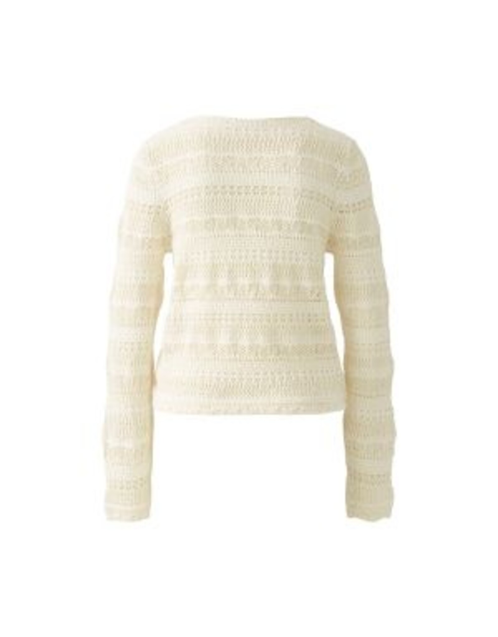 Oui Pullover Opengewerkt Creme