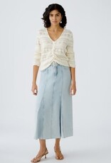 Oui Pullover Opengewerkt Creme