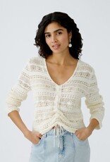 Oui Pullover Opengewerkt Creme