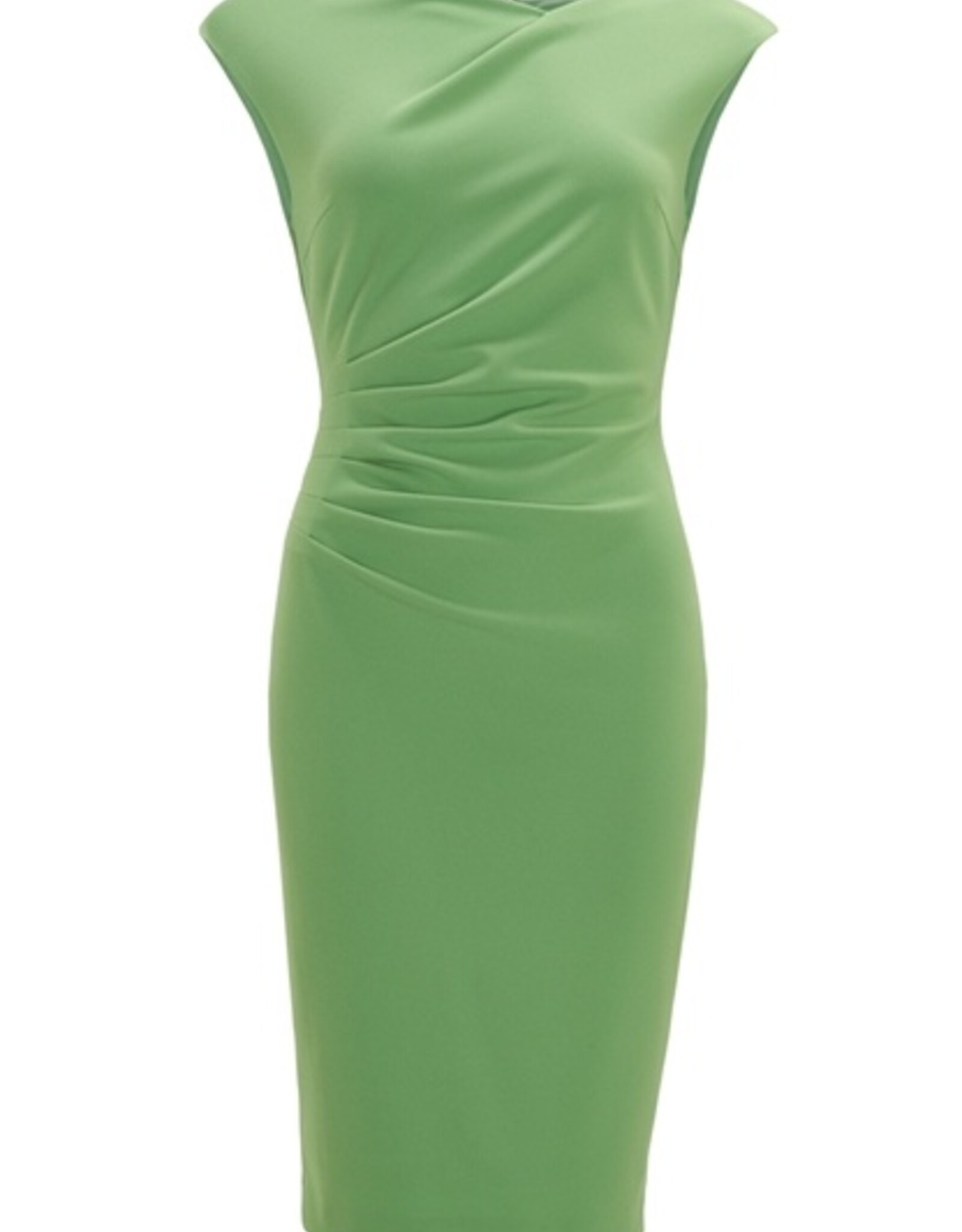 Swing Crepe Jurk Met Taille Accent Apple Green