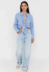 Anna Blue Blouse Loisa LM Linnen Misty Blue Solid