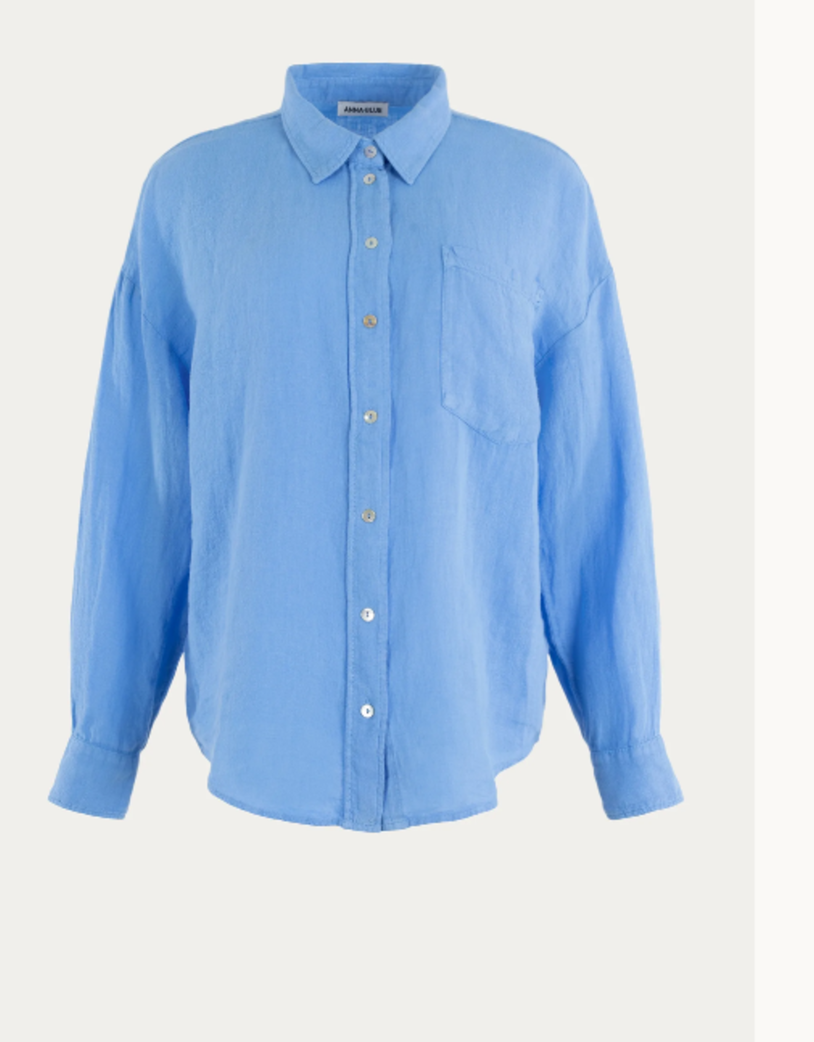 Anna Blue Blouse Loisa LM Linnen Misty Blue Solid