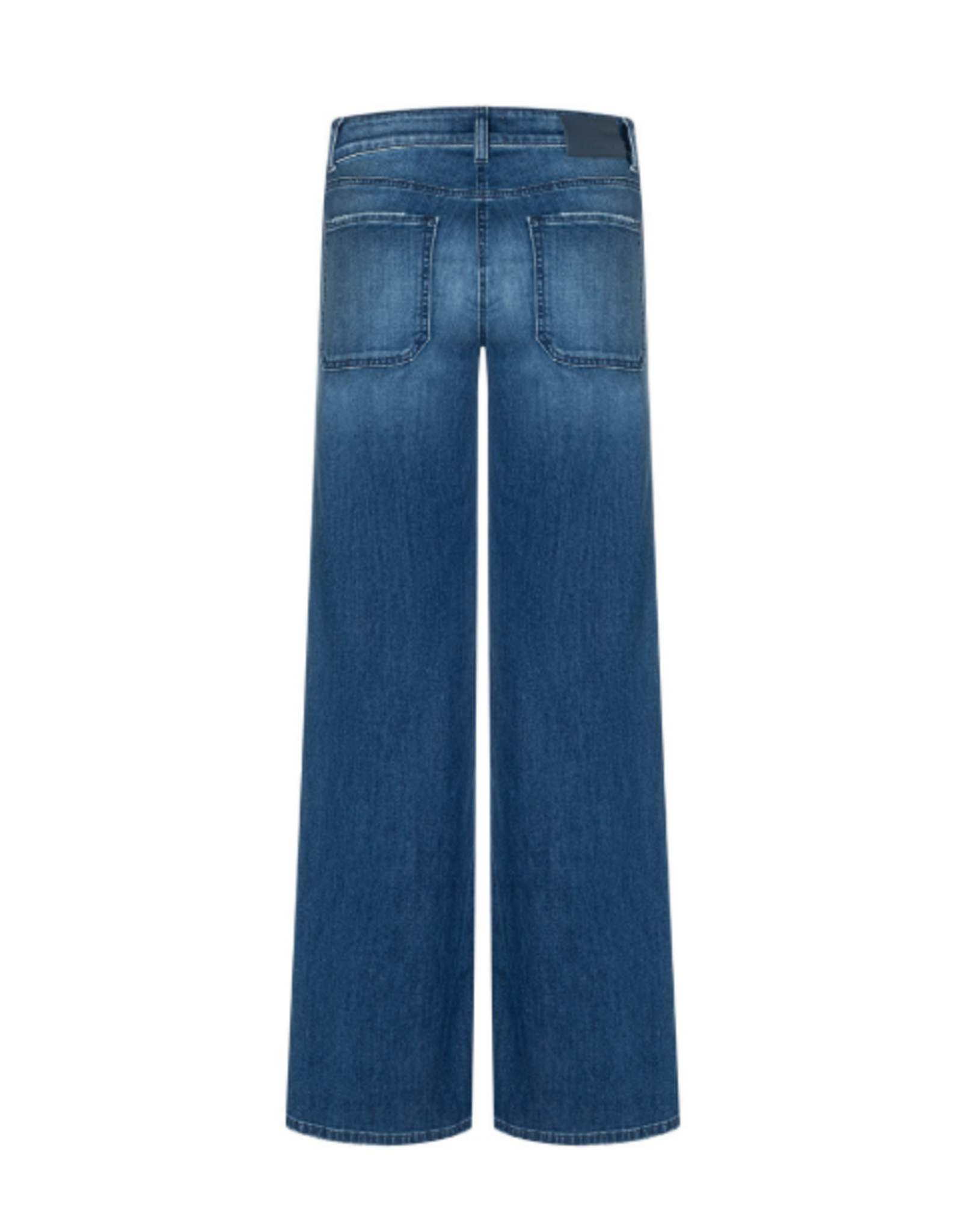 Cambio Aimee Patched Mid Sunny  Wide Leg Jeans