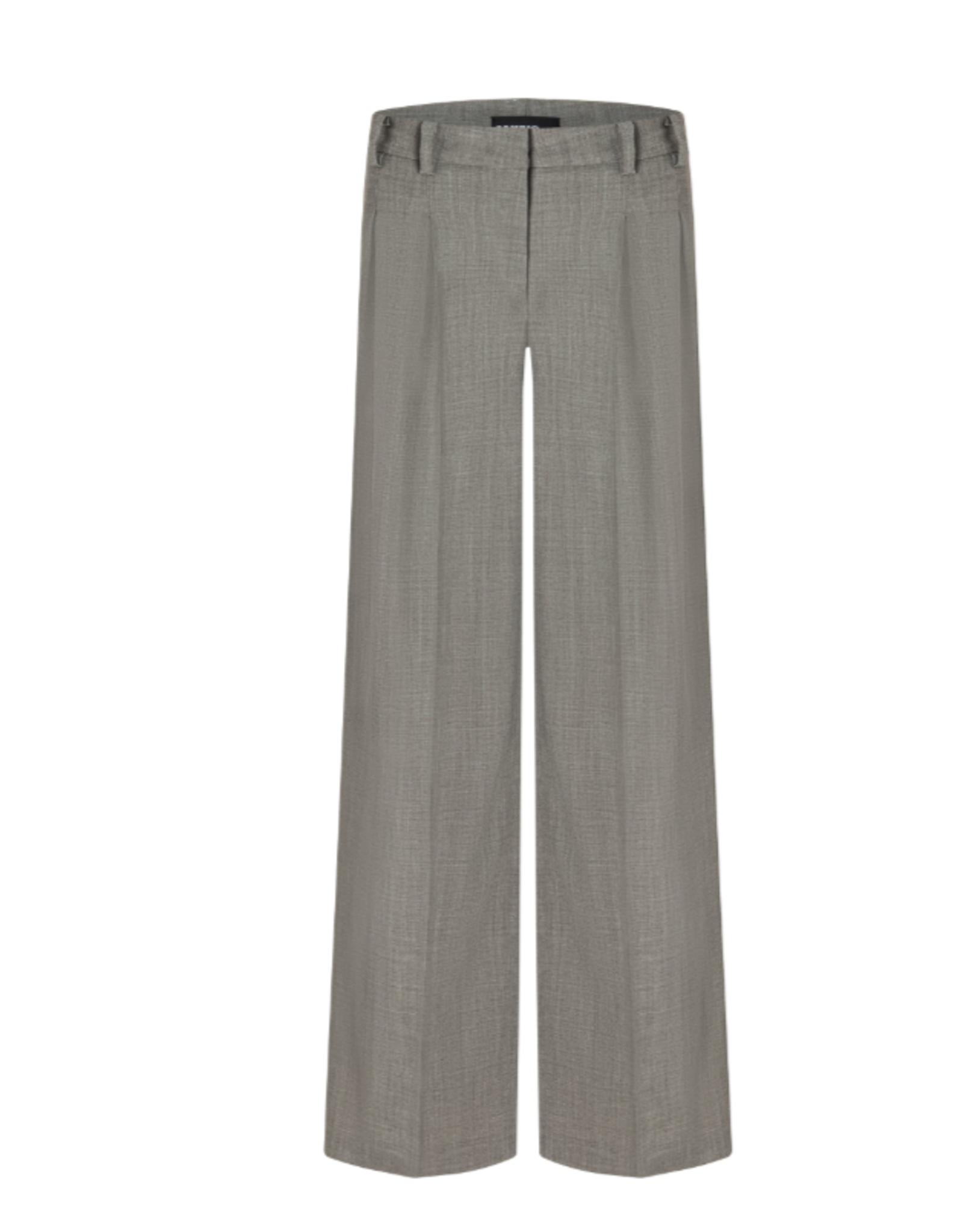 Cambio Pantalon Ashley Sepia Melange Wijde Bandplooi Broek