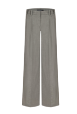 Cambio Pantalon Ashley Sepia Melange Wijde Bandplooi Broek