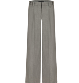 Cambio Pantalon Ashley Sepia Melange Wijde Bandplooi Broek