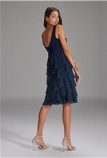 Swing Cocktailjurk Navy Met Stroken