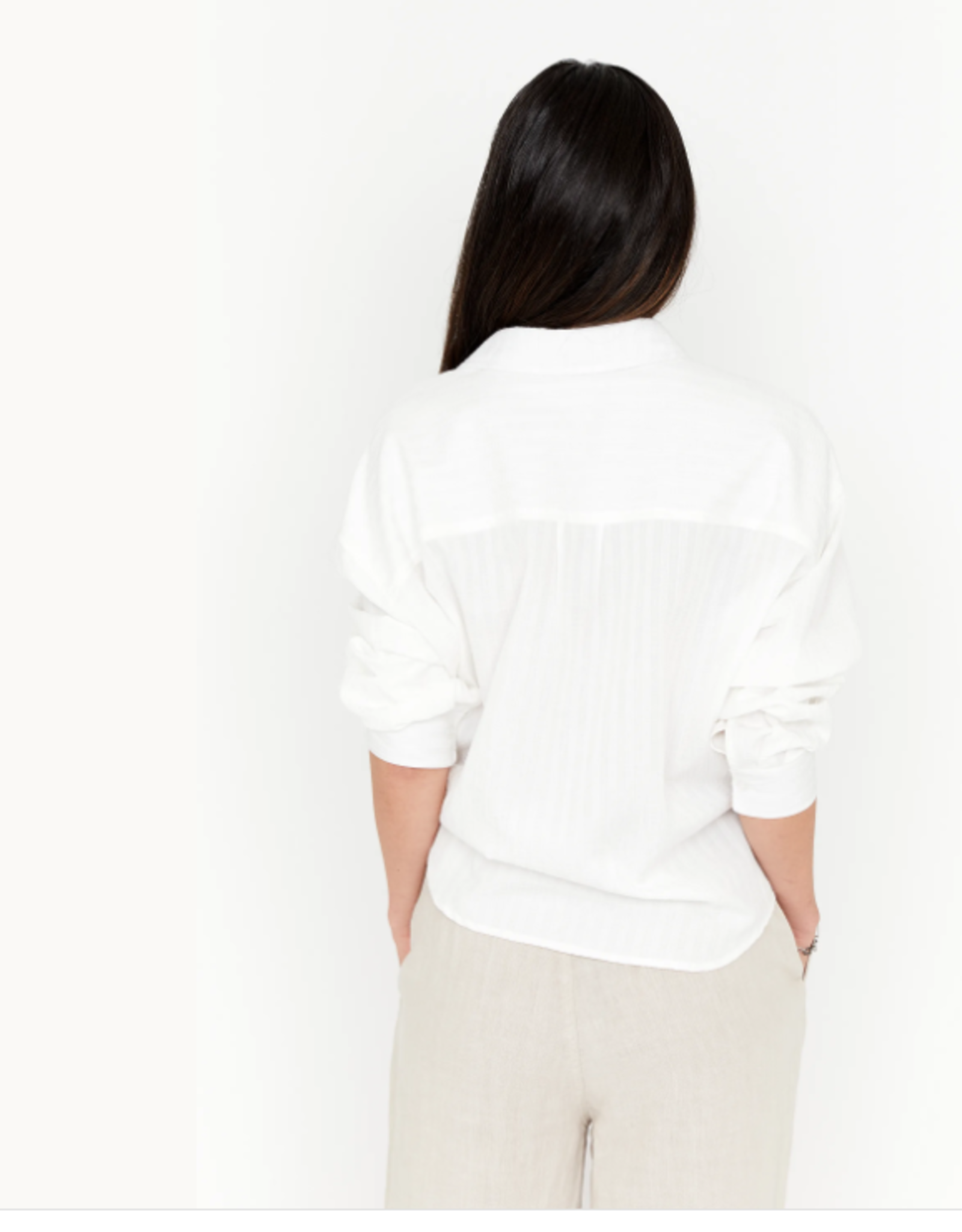 Anna Blue Sam Witte oversized Blouse