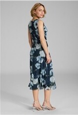 Swing Jurk Mouwloos Mesh Print Navy Multi